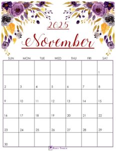 Cute November 2025 Calendar