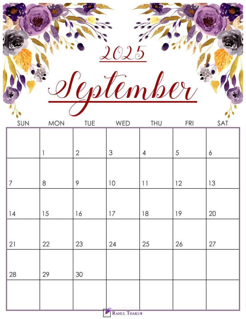 Cute September 2025 Calendar