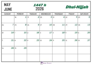 Dhul Hijjah 1447 Islamic Calendar