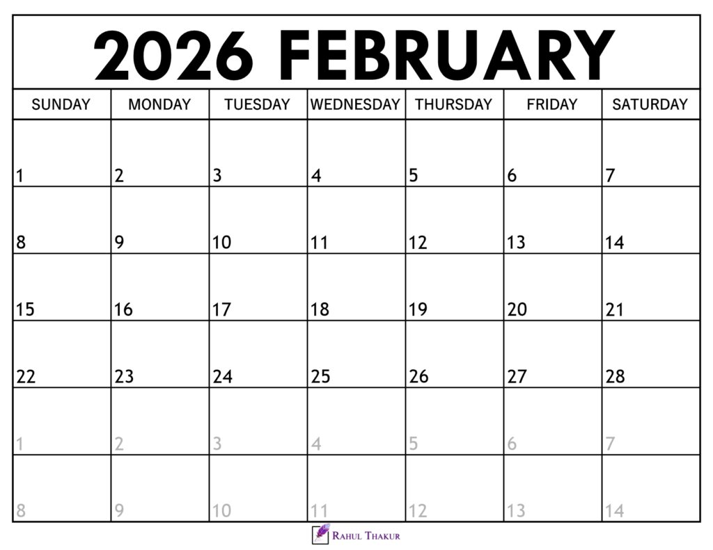 February 2026 Calendar 1