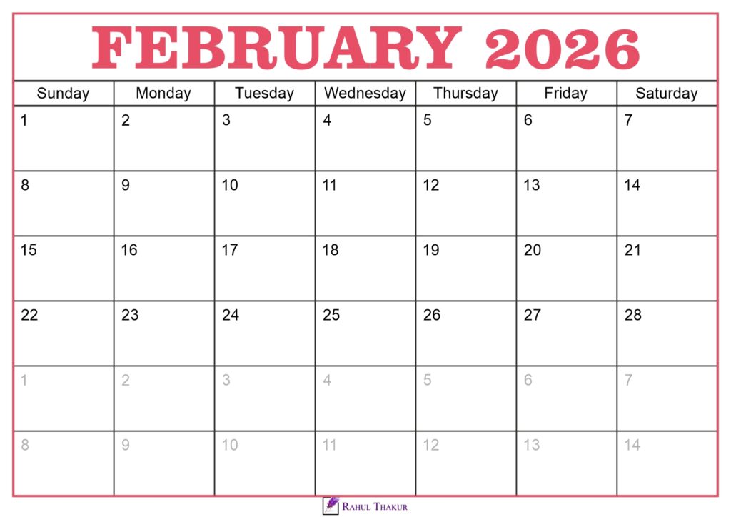 February 2026 Calendar Template