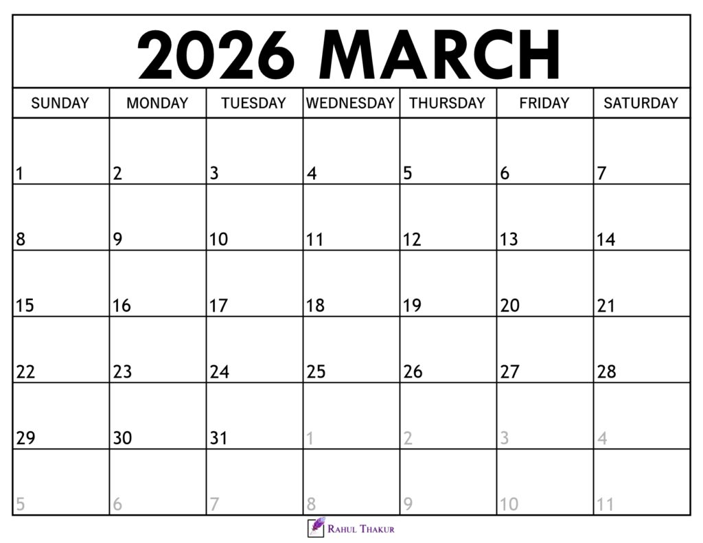 March 2026 Calendar 1