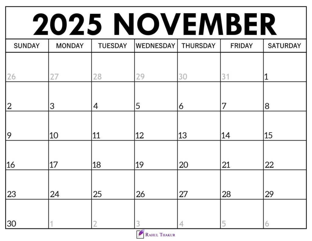 November 2025 Calendar