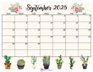 September 2025 Cute Calendar