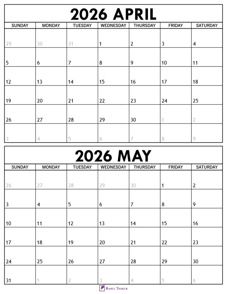 April May 2026 Calendar 1