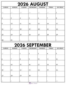 August September 2026 Calendar 1