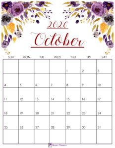 Cute October 2026 Calendar