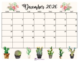 December 2026 Cute Calendar