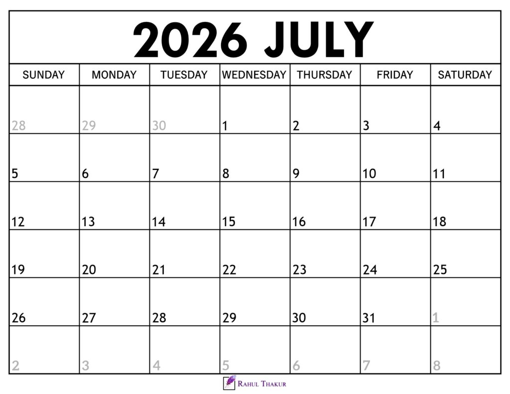 July 2026 Calendar 1