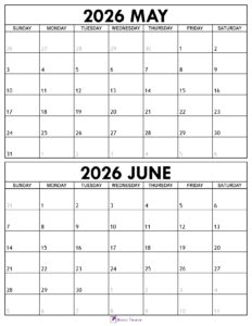 May June 2026 Calendar 1