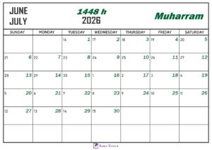 Muharram 1448 Islamic Calendar