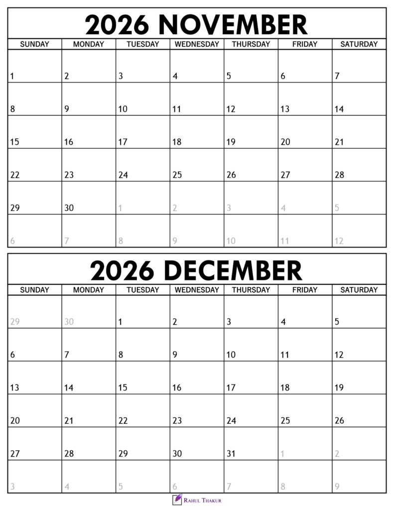 November December 2026 Calendar 1