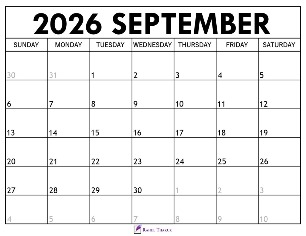 September 2026 Calendar 1