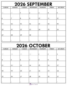 September October 2026 Calendar 1